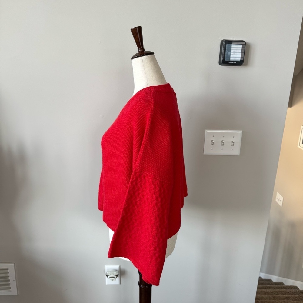 Jack by BB Dakota Boxy Poppy Red In The Mix Stitch Slightly Cropped Sweater - Picture 4 of 10